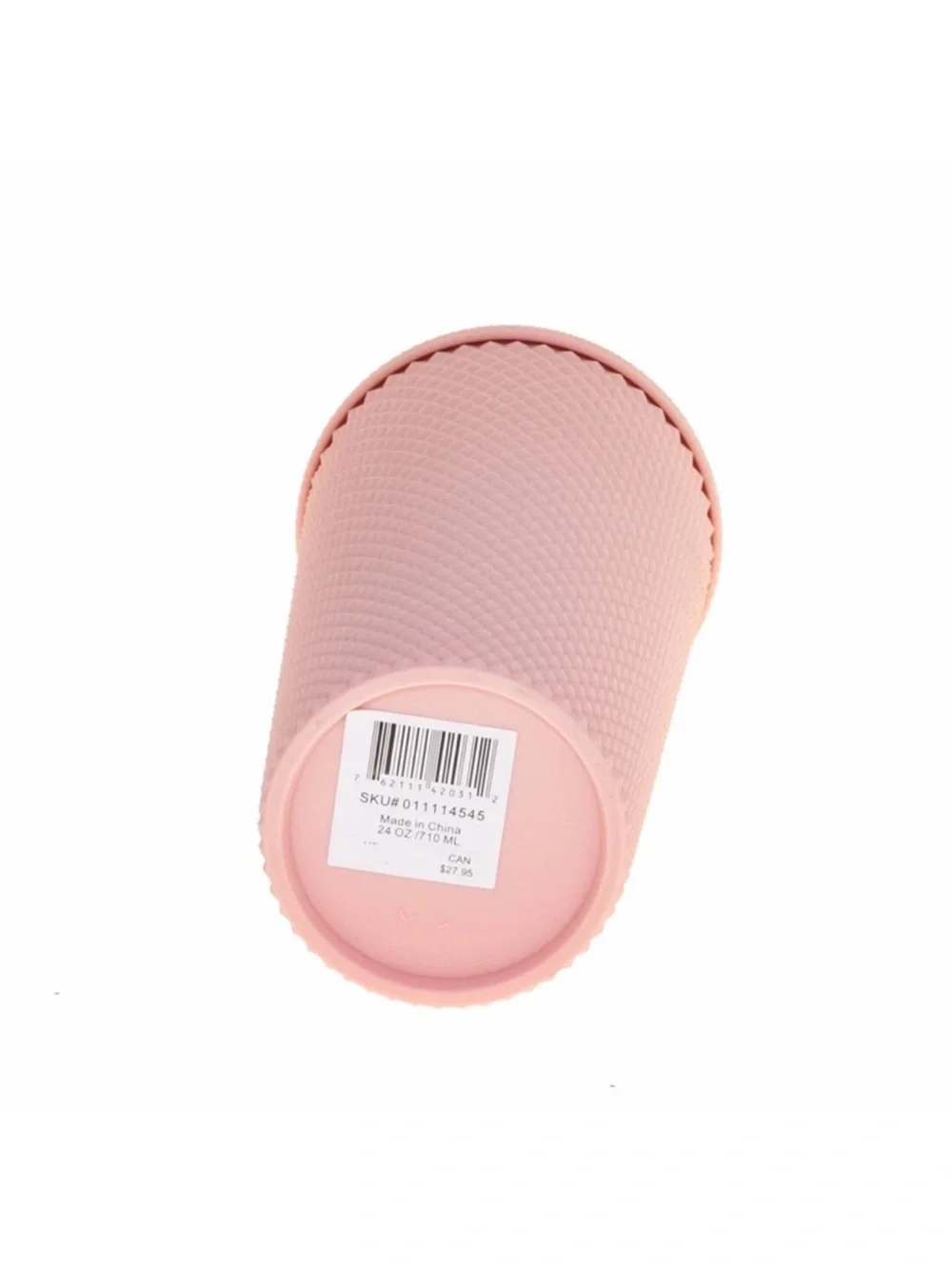 Starbucks Venti Tumbler Studded Matte Pink Diamond Rubberized Cold Cup 24oz